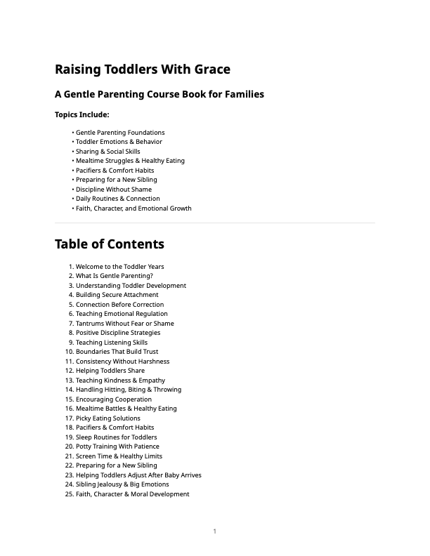 Raising Toddlers With Grace